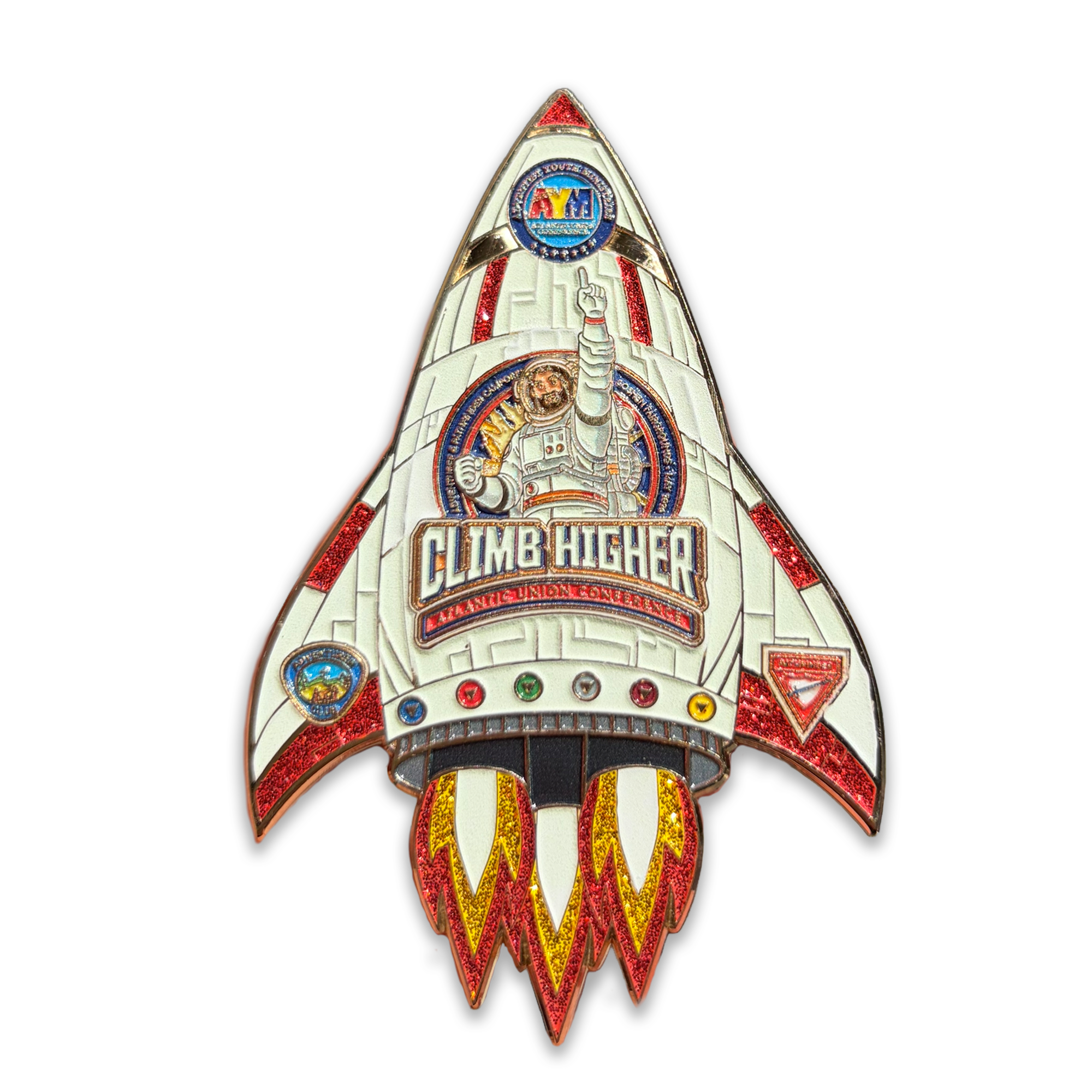 Atlantic Union Climb Higher 2026 Camporee Rocket Pin