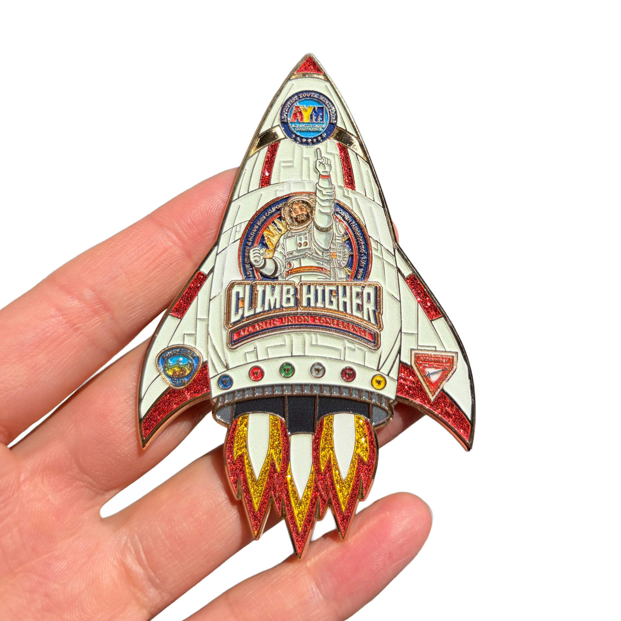 Atlantic Union Climb Higher 2026 Camporee Rocket Pin