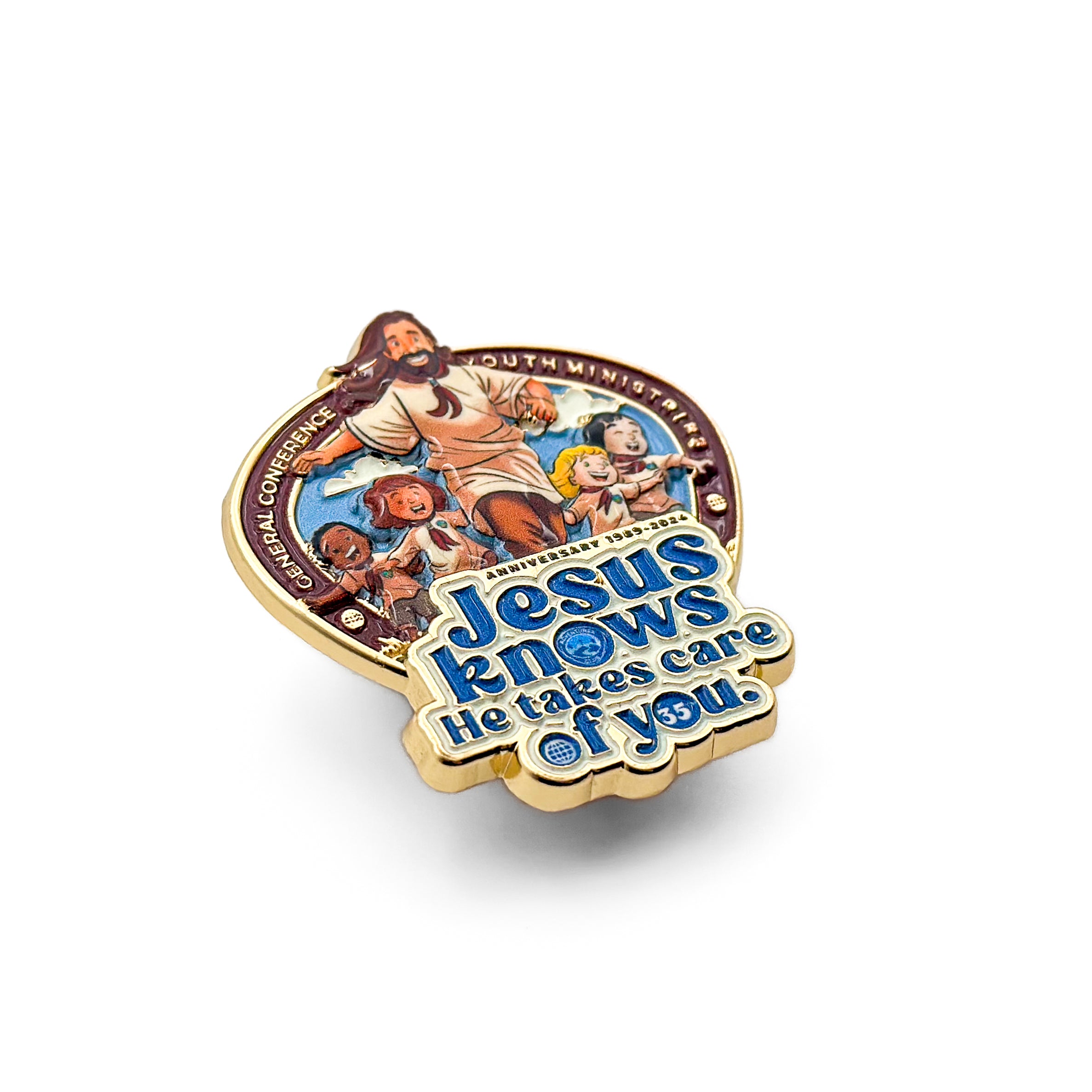 World Adventurer Day 2024 "Jesus Knows He Takes Care of You" Pin