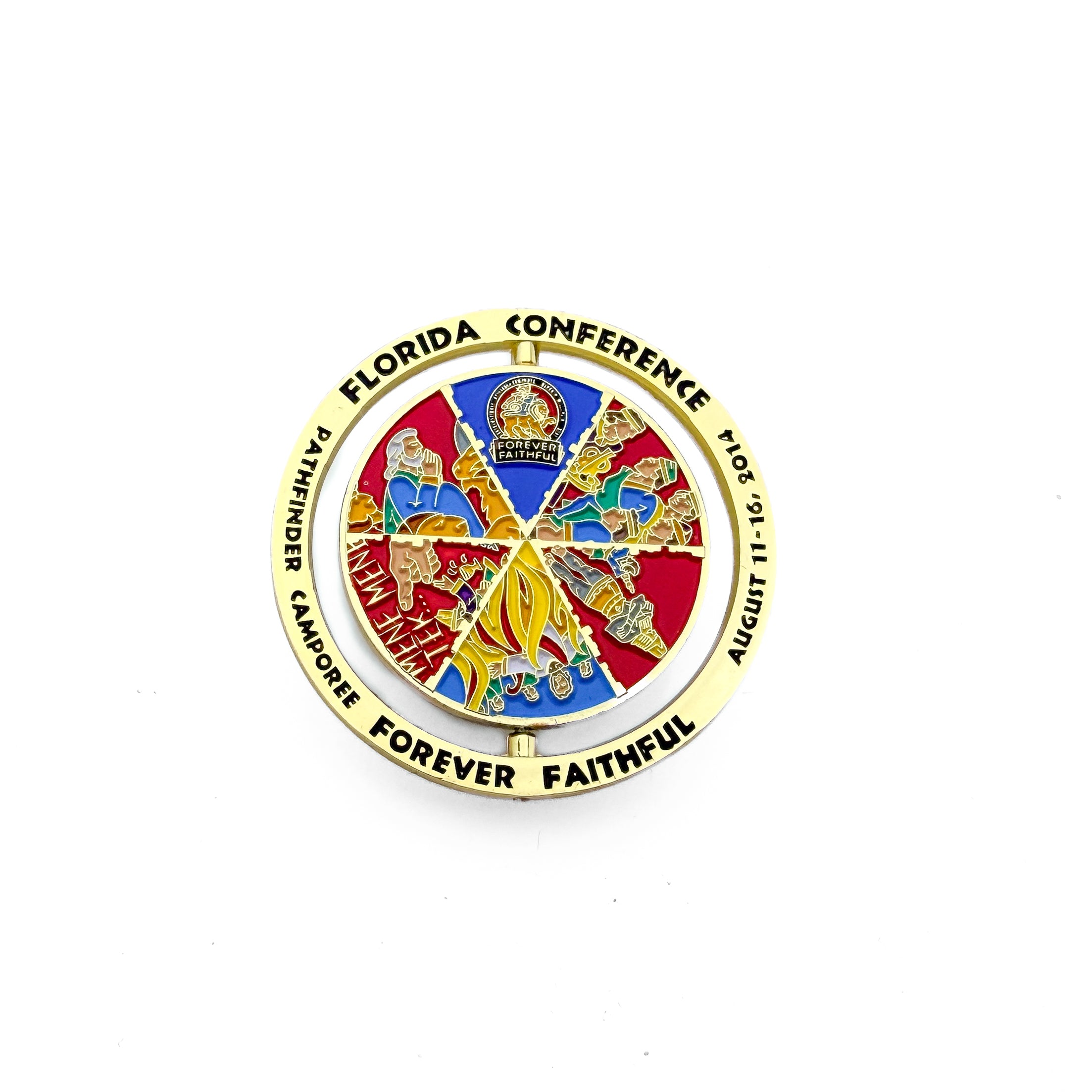 Florida Conference 2014 Forever Faithful Camporee Spinner Pin (4 Pin Set)