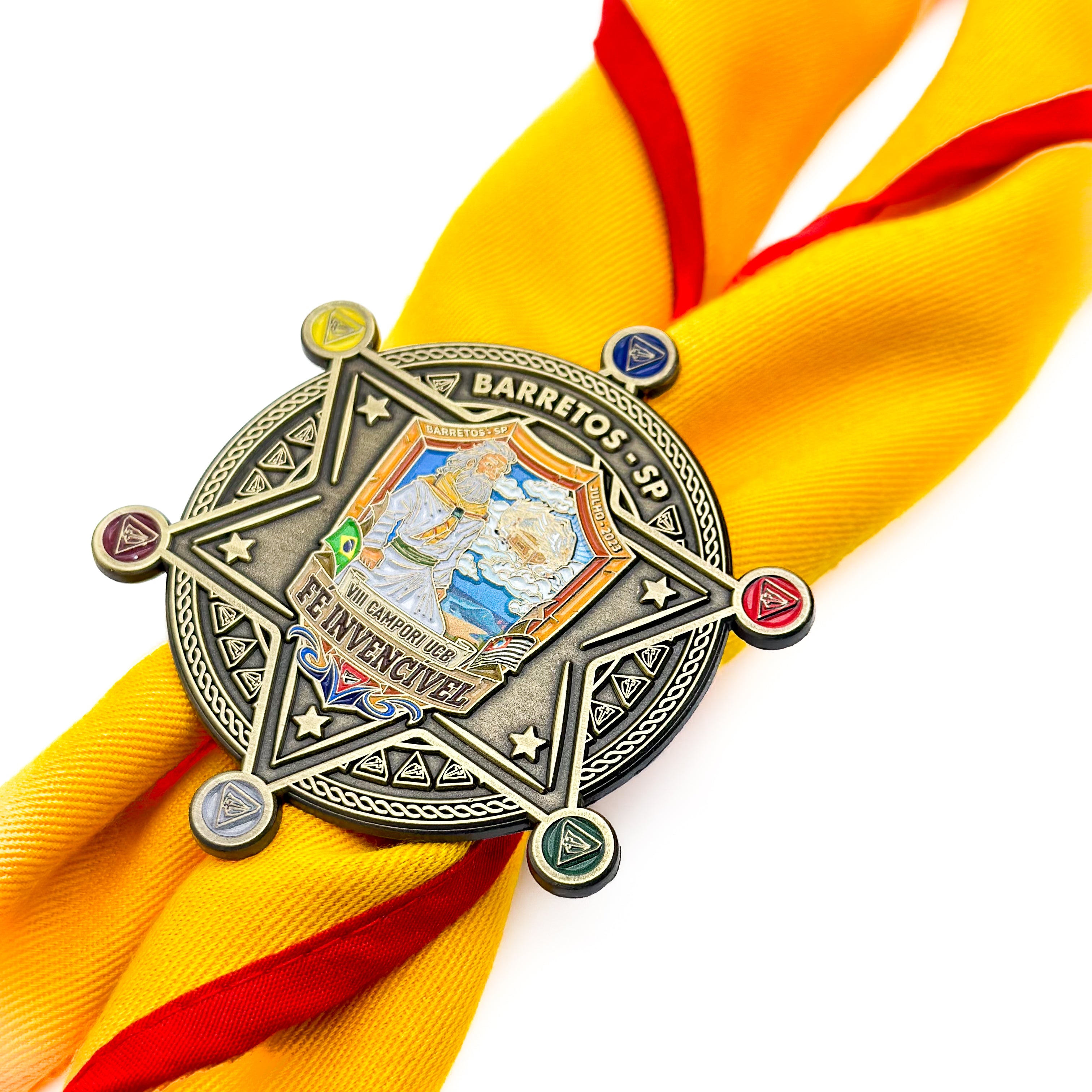Cachecol com distintivo estrela UCB Campori "Fé Invencível"