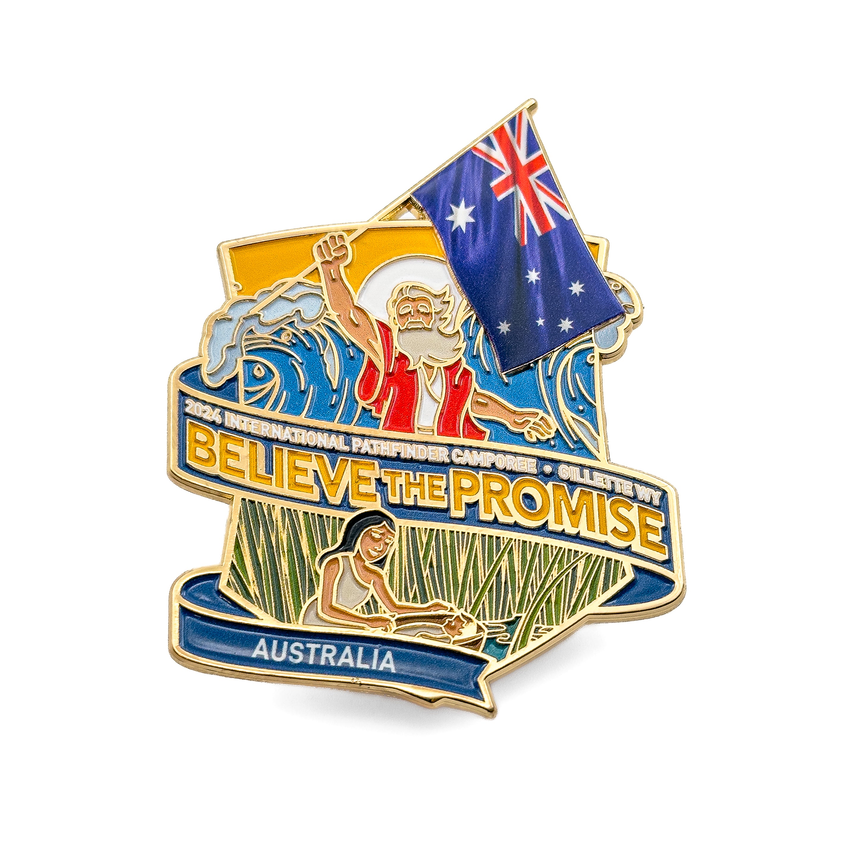 Pin da bandeira Believe the Promise 2024 (Austrália)