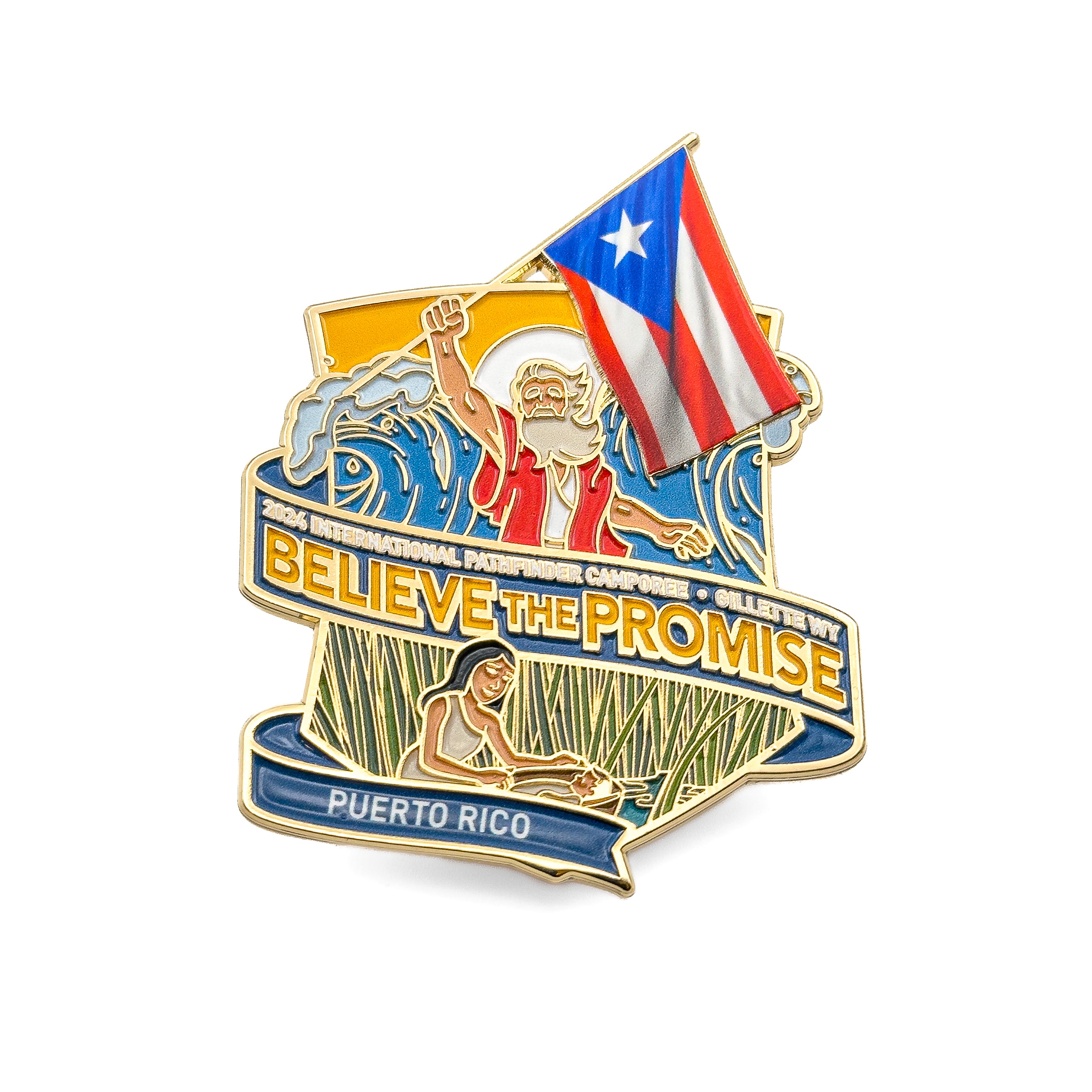 Pin de bandera Believe the Promise 2024 (Puerto Rico)