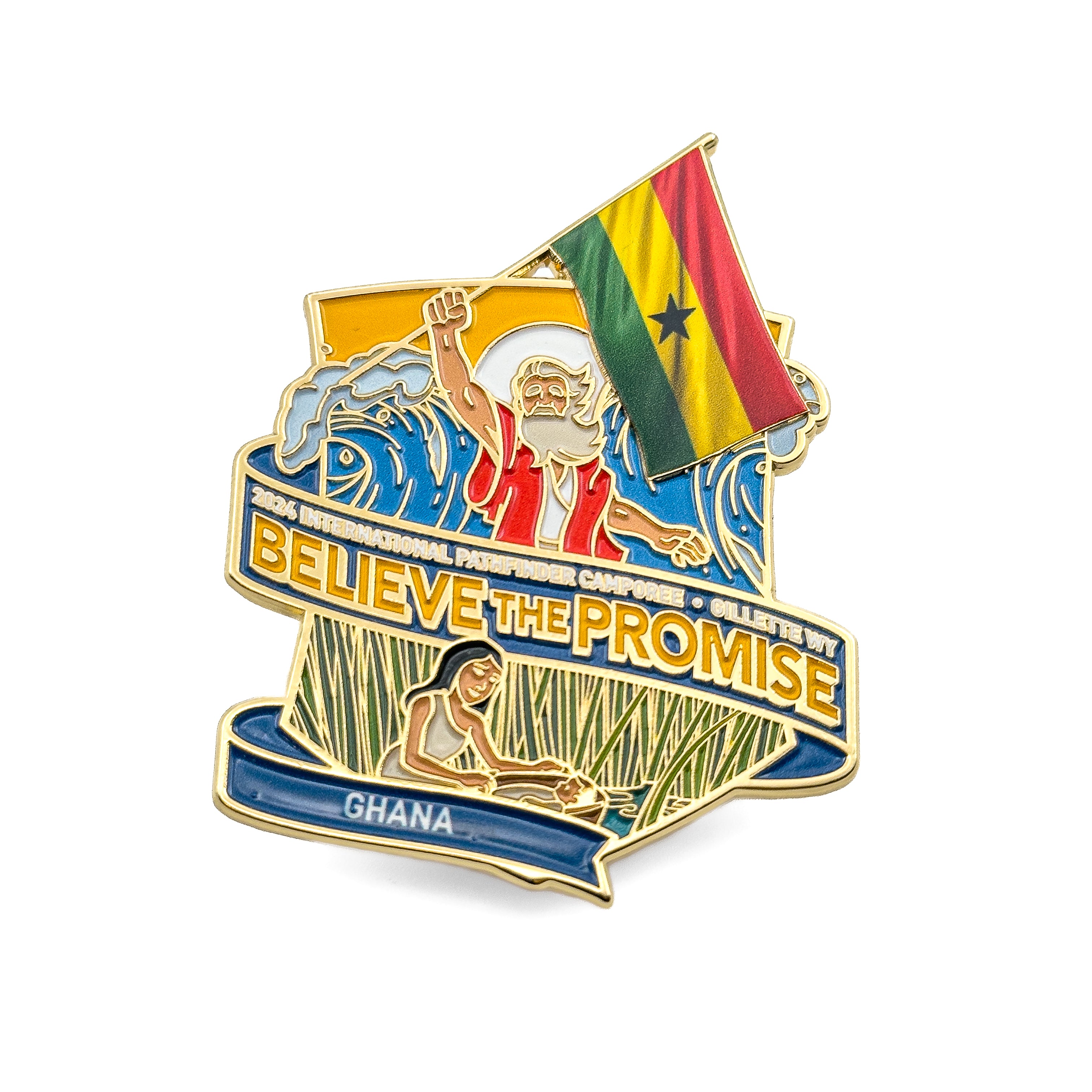 Pin da bandeira Believe the Promise 2024 (Gana)