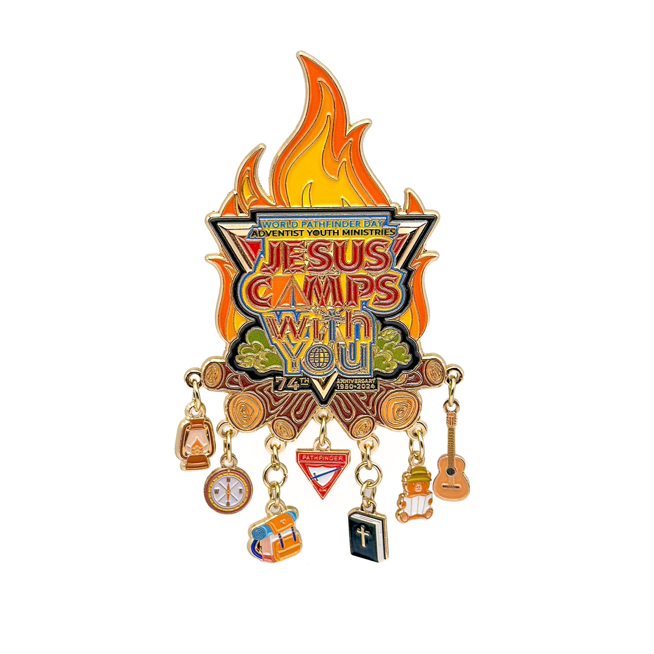 Pin del Día Mundial de los Conquistadores 2024 "Jesús acampa contigo" (edición especial)