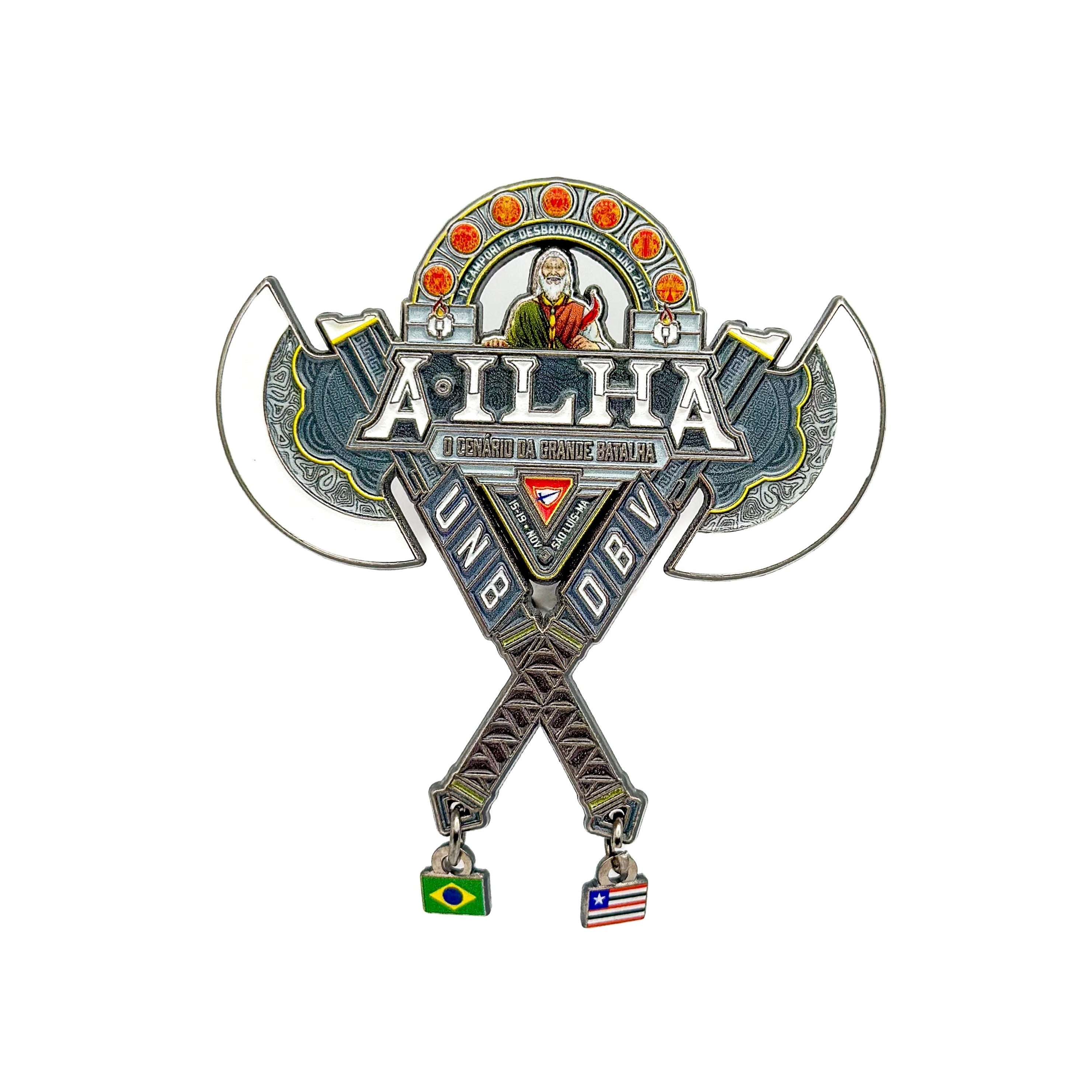 UNB A•ILHA Dual Axe Glow in the Dark Pin