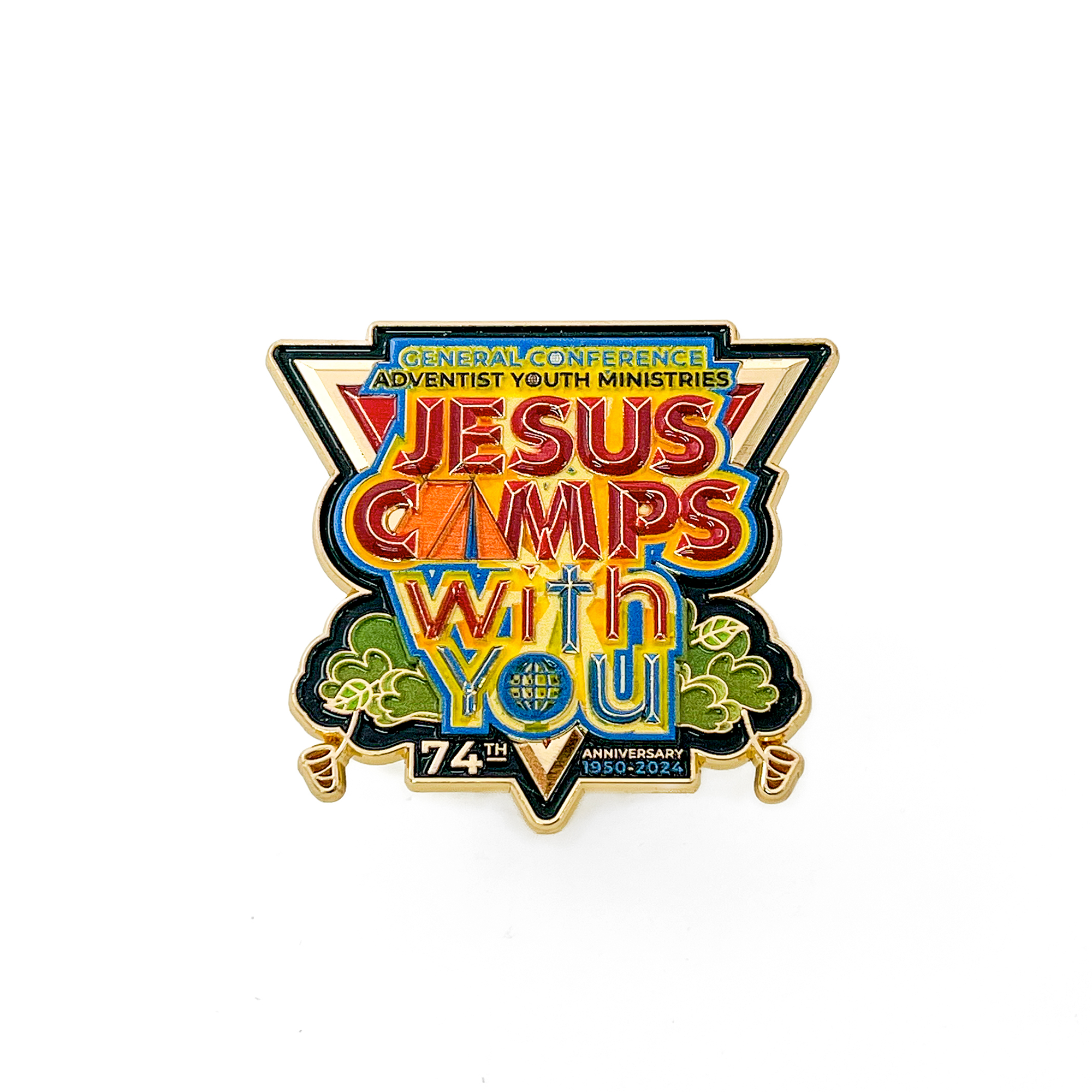 World Pathfinder Day 2024 "Jesus Camps With You" Pin