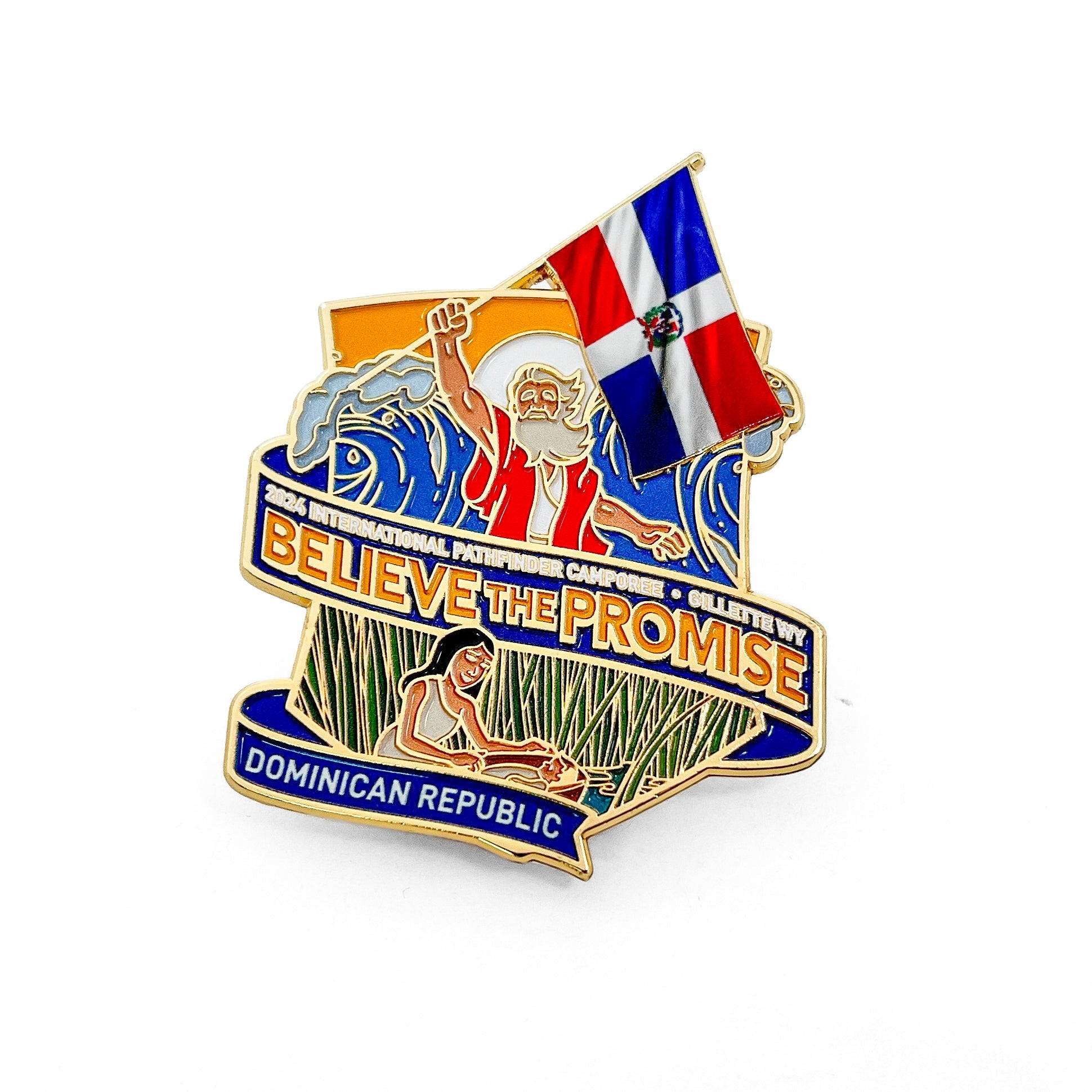 Pin da bandeira Believe the Promise 2024 (República Dominicana)