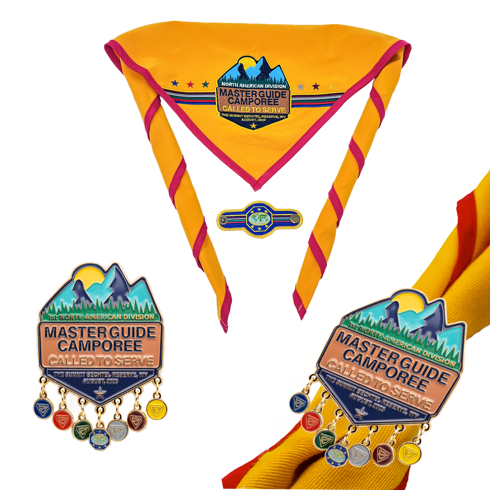 NAD Master Guide Camporee Pin, Slide & Scarf (Special Edition Bundle)