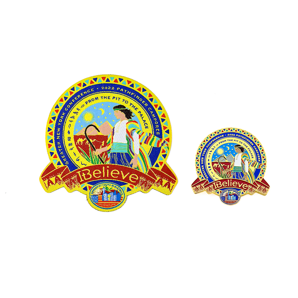 Paquete de pin y parche "I Believe" 2022 del Camporee Pathfinder de GNYC