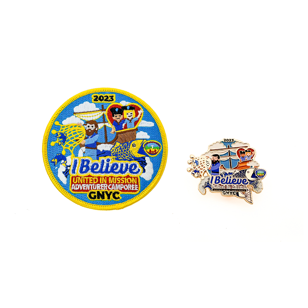 GNYC Adventurer Camporee 2023 "I Believe United in Mission" Pin & Patch Bundle