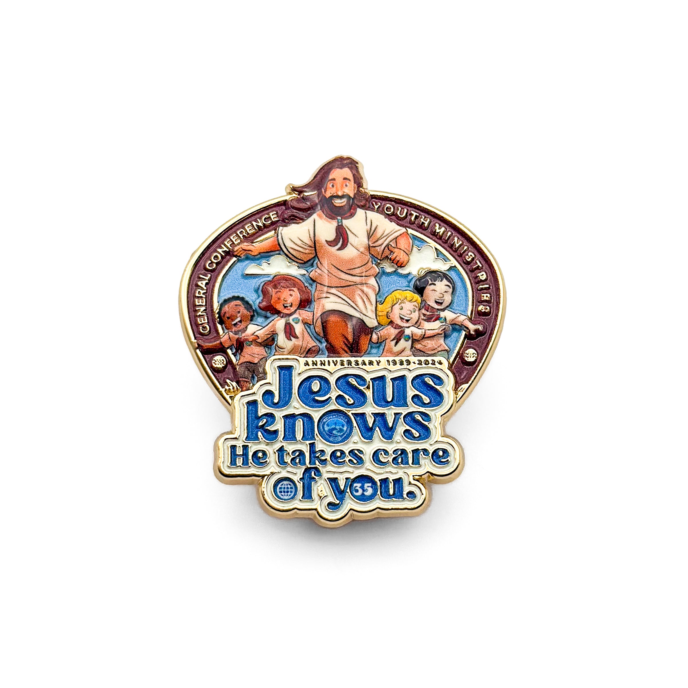 Dia Mundial do Aventureiro 2024 "Jesus sabe que cuida de você" Pin