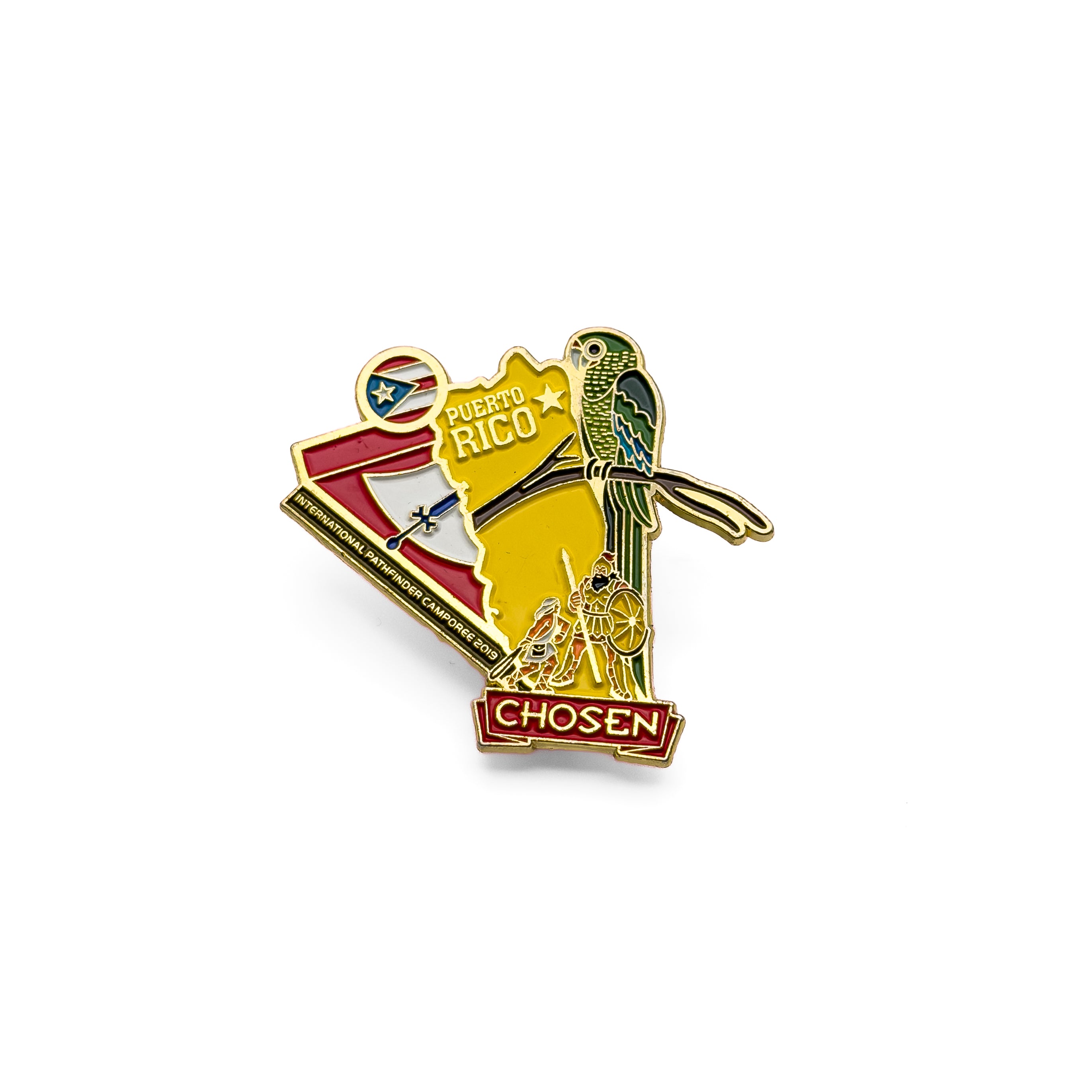 Chosen Puerto Rico Parrot Pin