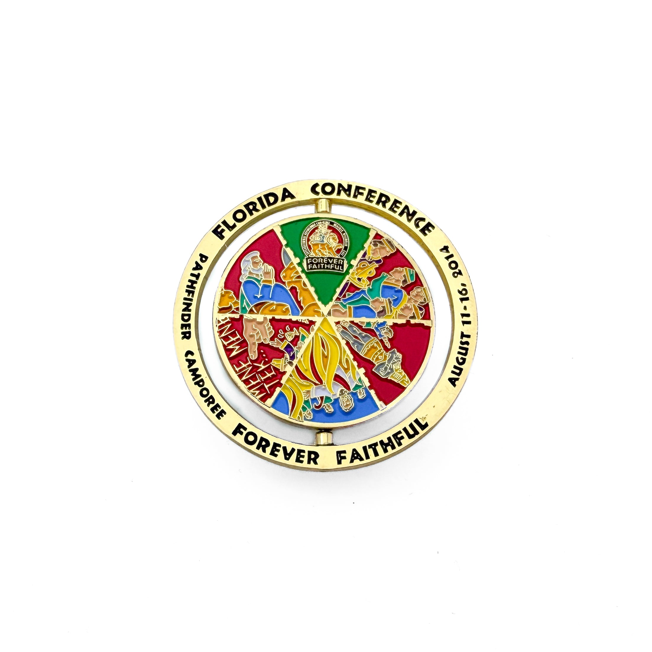 Florida Conference 2014 Forever Faithful Camporee Spinner Pin (4 Pin Set)