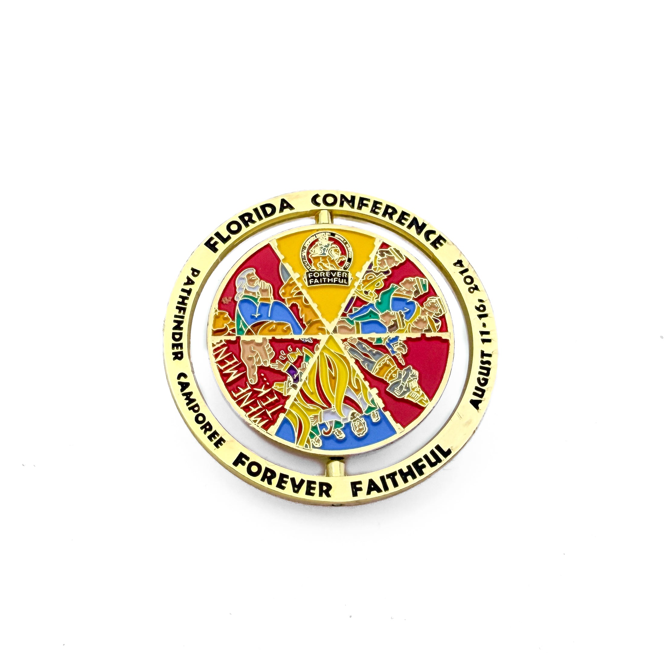 Florida Conference 2014 Forever Faithful Camporee Spinner Pin (4 Pin Set)