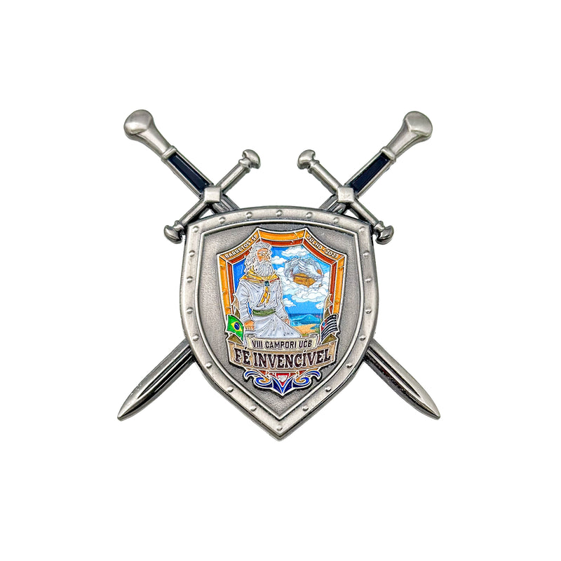 UCB Camporee "Fé Invencível" Sword & Shield Pin