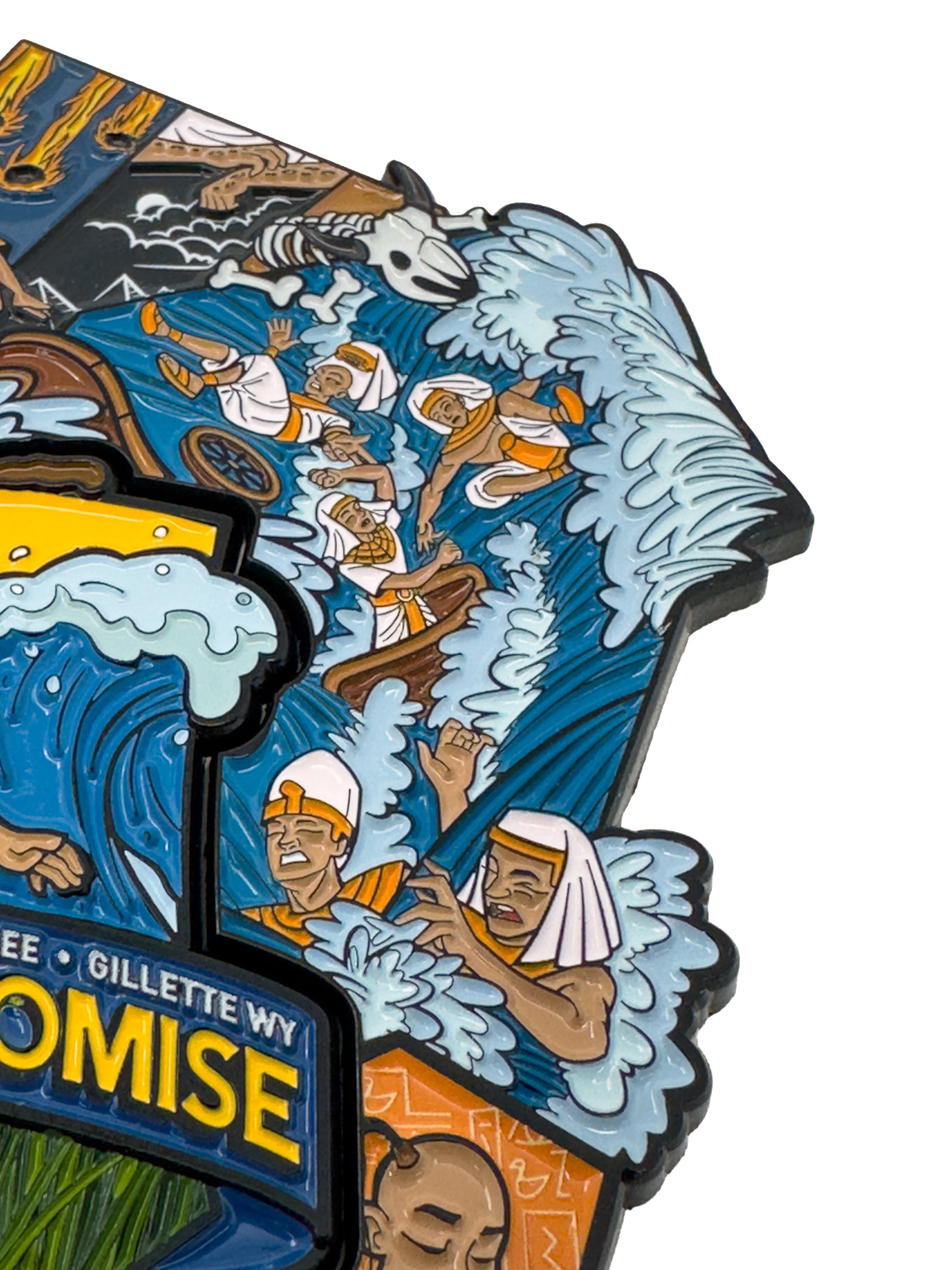 Cree en la promesa 2024 Juego de pins con la historia de la vida de Moisés