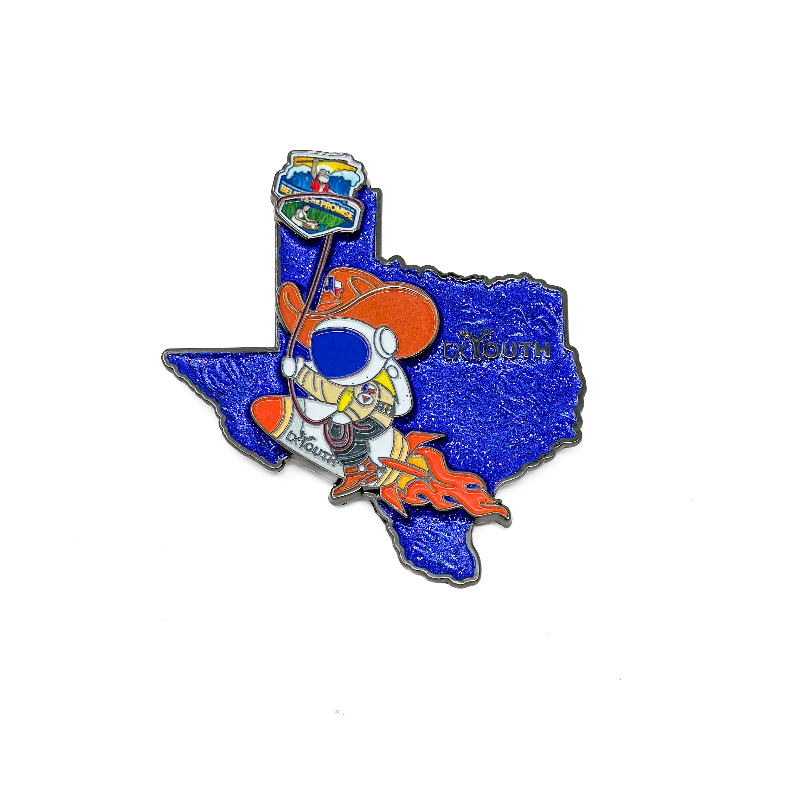 Juego de pins de vaquero espacial de Texas Believe 2024