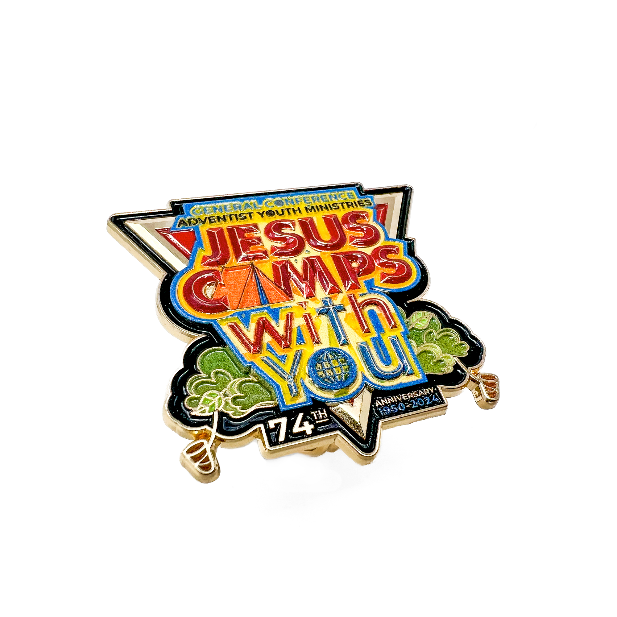 World Pathfinder Day 2024 "Jesus Camps With You" Pin