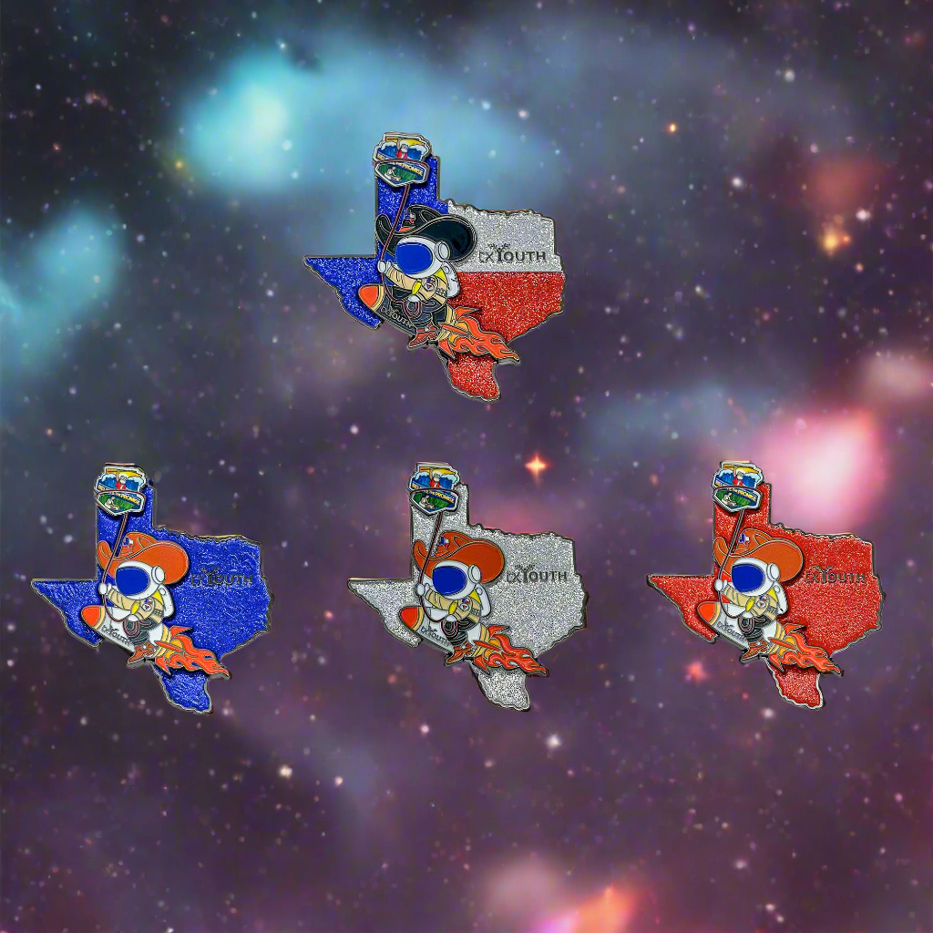 Juego de pins de vaquero espacial de Texas Believe 2024