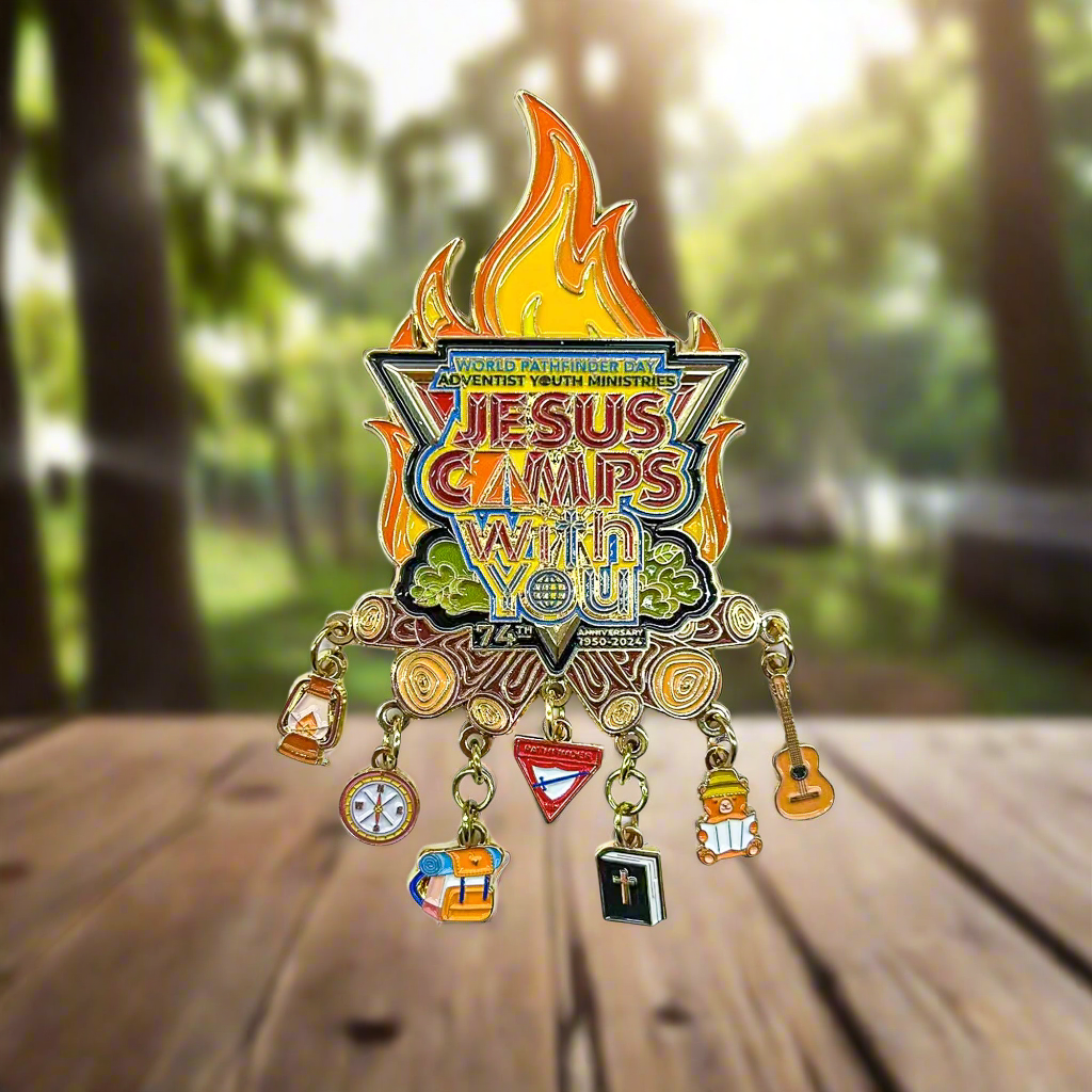 Dia Mundial do Desbravador 2024 "Jesus acampa com você" Pin