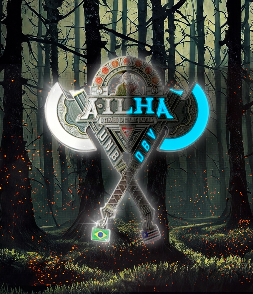 Pin UNB A•ILHA Dual Axe que brilha no escuro