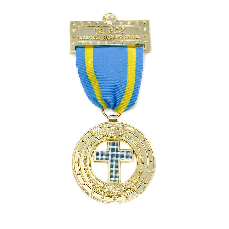 Largest Human Cross World Record Medal - Pinfinder Club
