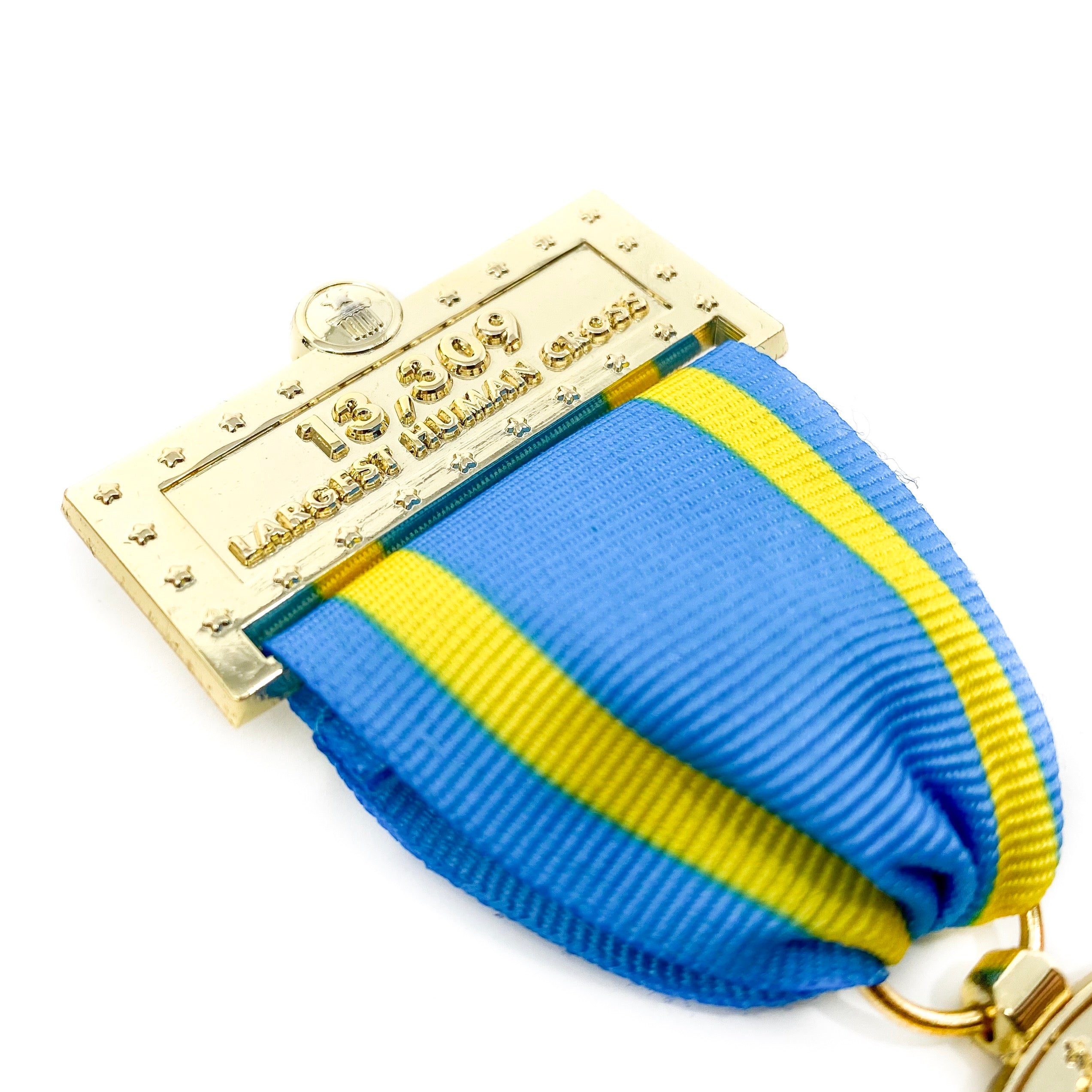 Largest Human Cross World Record Medal - Pinfinder Club