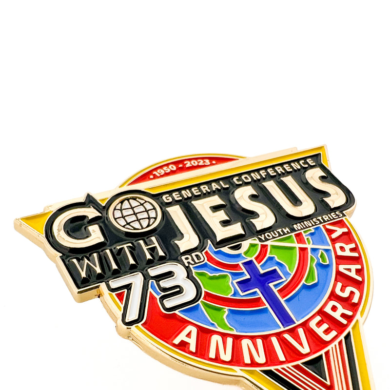 World Pathfinder Day 2023 "Go with Jesus" Pin- Slide- Patch (Bundle)